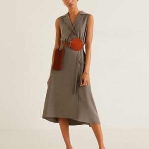 Mango Sage Shirt Suiting Dress Modal size 6